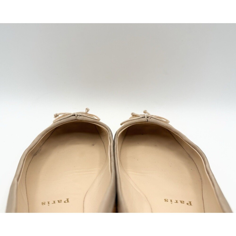 Christian Louboutin Gold Leather Square Toe Rosella Ballet Flats Size EU 36.5 - Picture 9 of 15